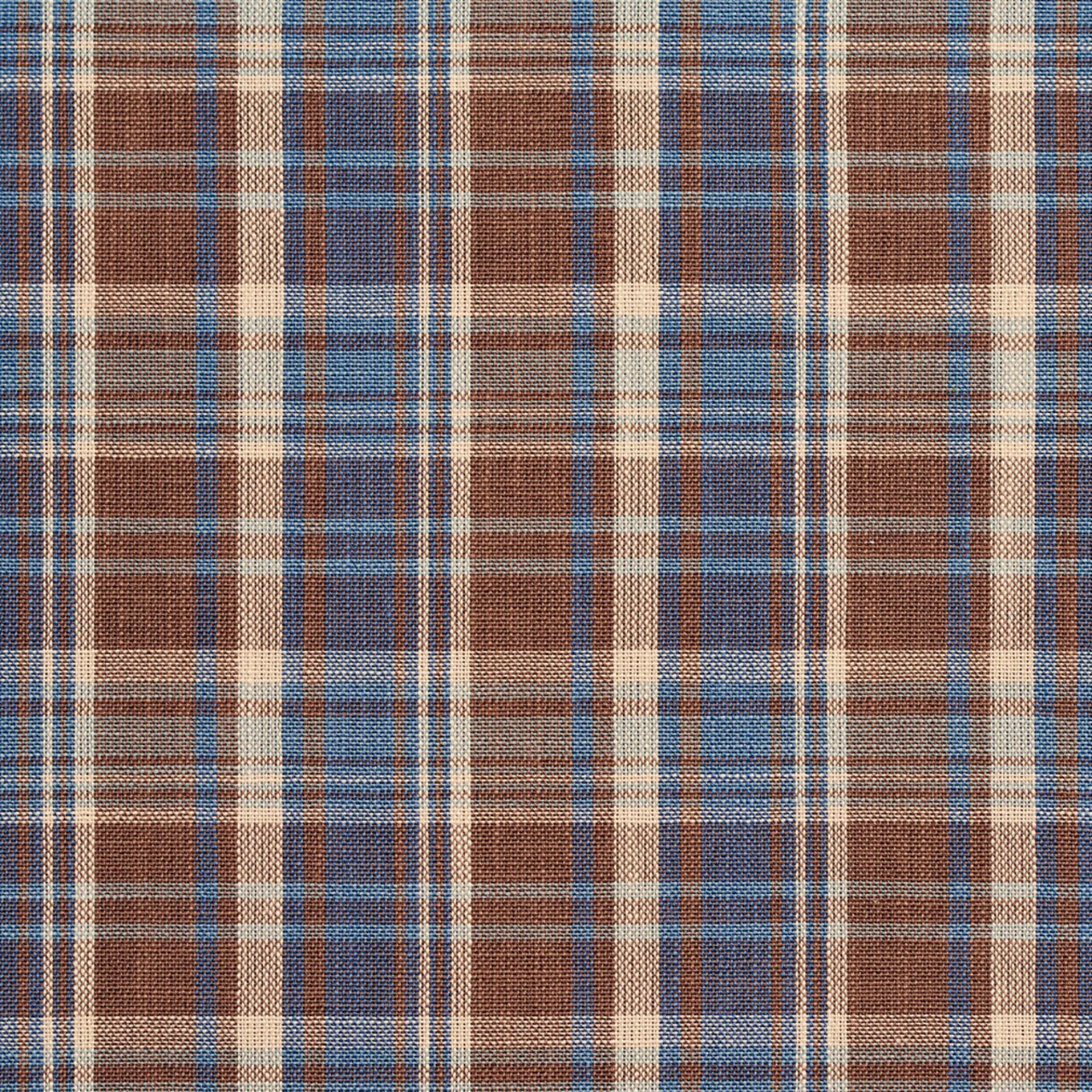 Wedgewood Plaid - Blue,Brown Plaid Upholstery Fabric 54 Inches"